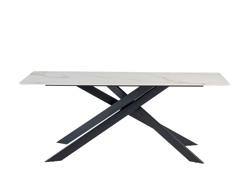 Camilla Kass White Dining Table & Six Hugo Dining Chairs