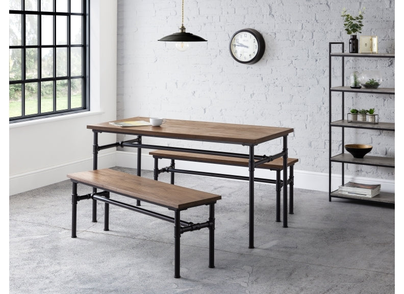 Carnegie Dining Table & Carnegie Benches