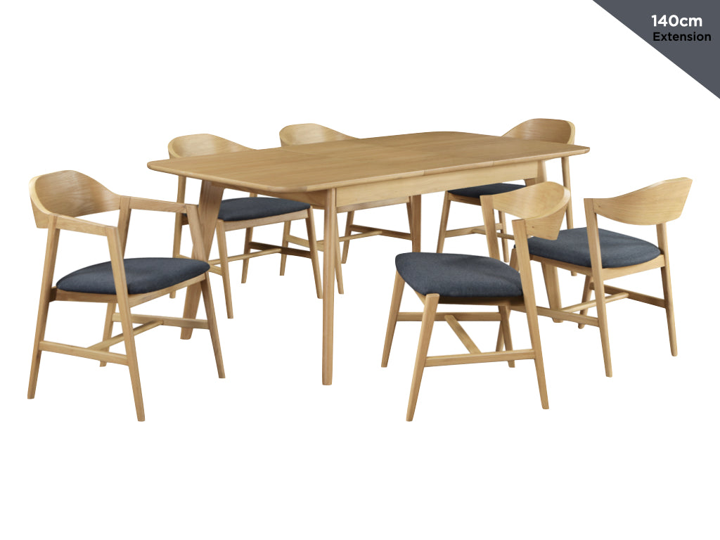 Carrington Oak 140 Extending Dining Set