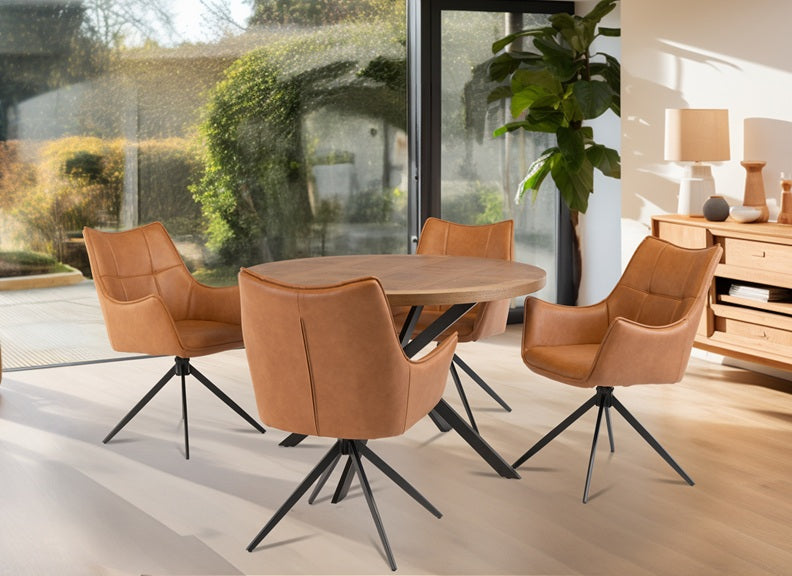 Carson Table With Vito Tan Chairs.