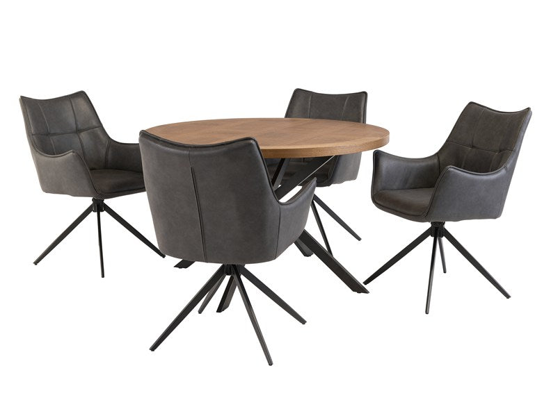 Carson Dining Table & Vito PU Chairs