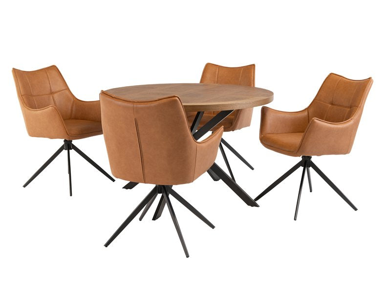 Carson Dining Table & Vito PU Chairs