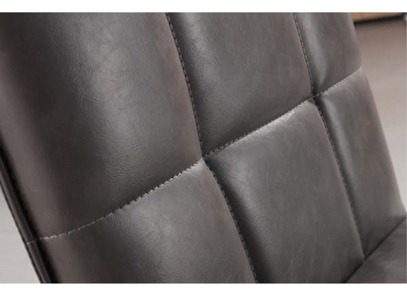 Grey Panel Back Faux Leather Dining Chair - detail