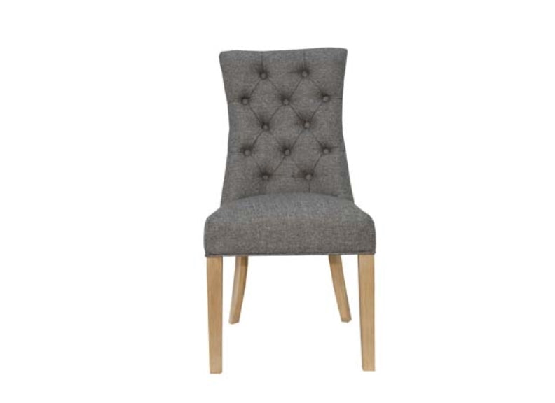 Two Curved Button Back Fabric Dining Chairs(CH33 x2)