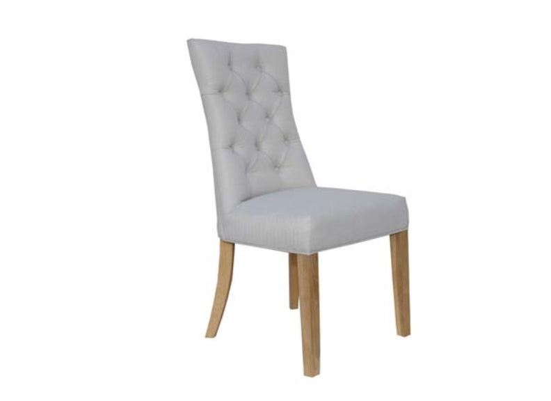 Curved Back Natural Fabric Dining Chair - 2