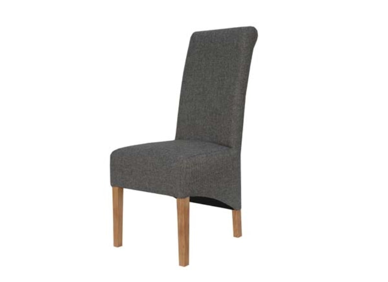 Scroll Back Dark Grey Fabric Chair - 1