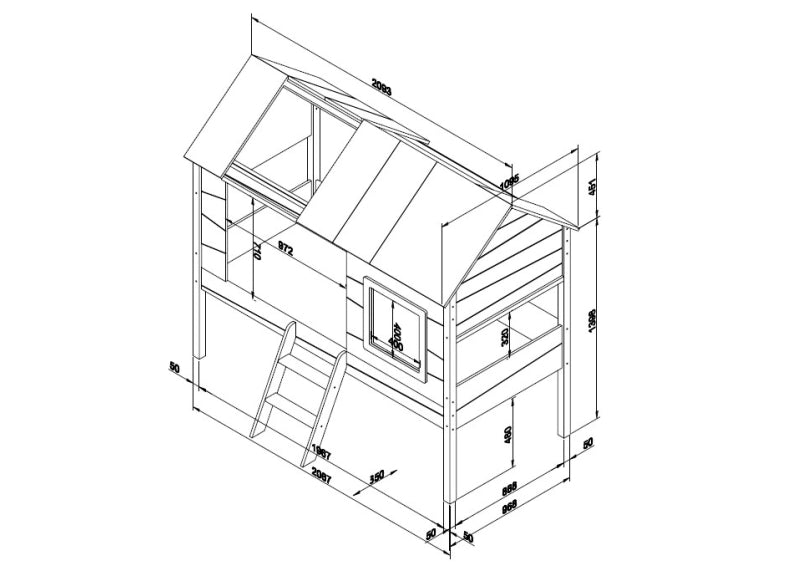 Charlotte Tree Bed - dimensions