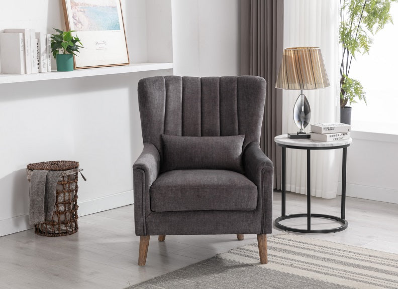 Charlotte Graphite Fixed Armchair - front