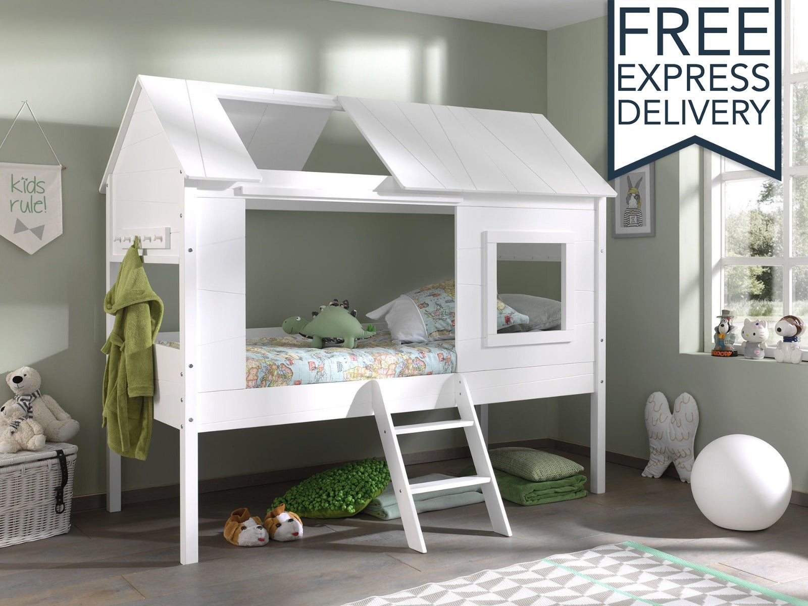 Charlotte White Tree House Bed W/Base **EXPRESS DELIVERY**
