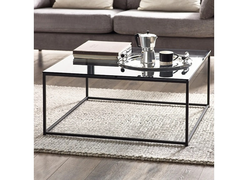Chicago Square Smoked Glass Coffee Table - room