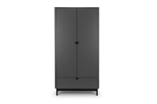 Chloe Dark Grey Wardrobe - front