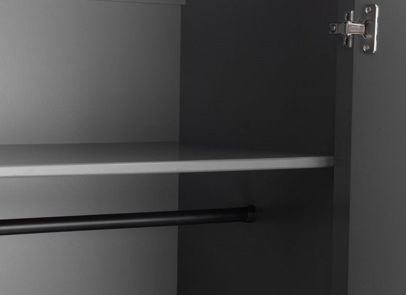 Chloe Dark Grey Wardrobe - rail