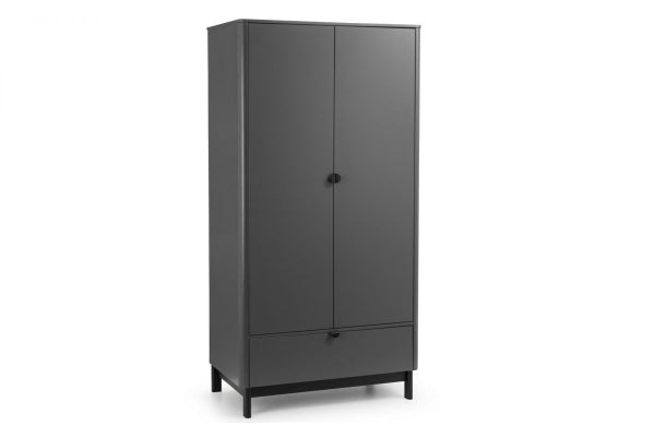 Chloe Dark Grey Wardrobe - angle