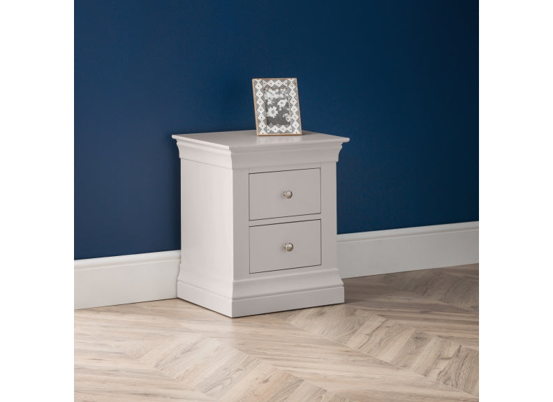 Clermont Grey Two Drawer Bedside