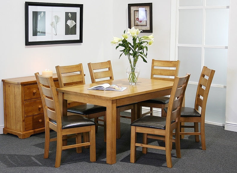 Columbia Oak Dining Set W/PU Seats