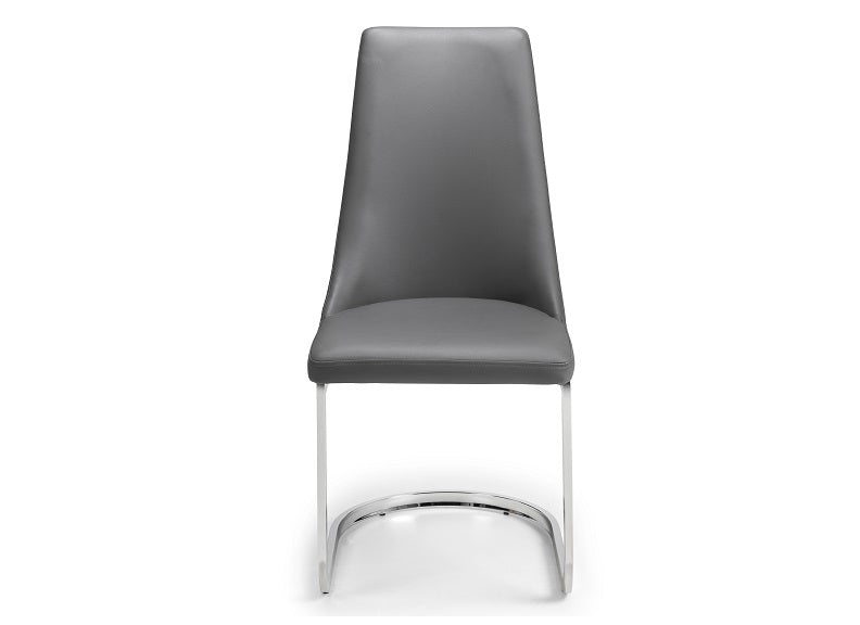 Como Grey Faux Leather Dining Chair Front