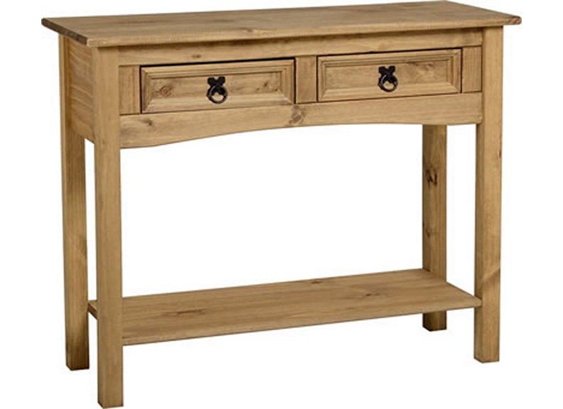 Corona Pine 2 Drw Console W Shelf
