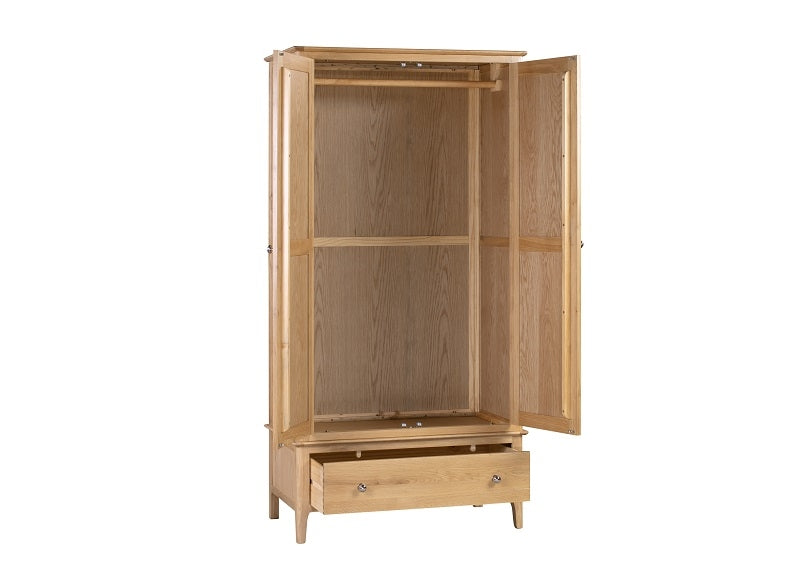 Cotswold Oak 2 Door Wardrobe - interior