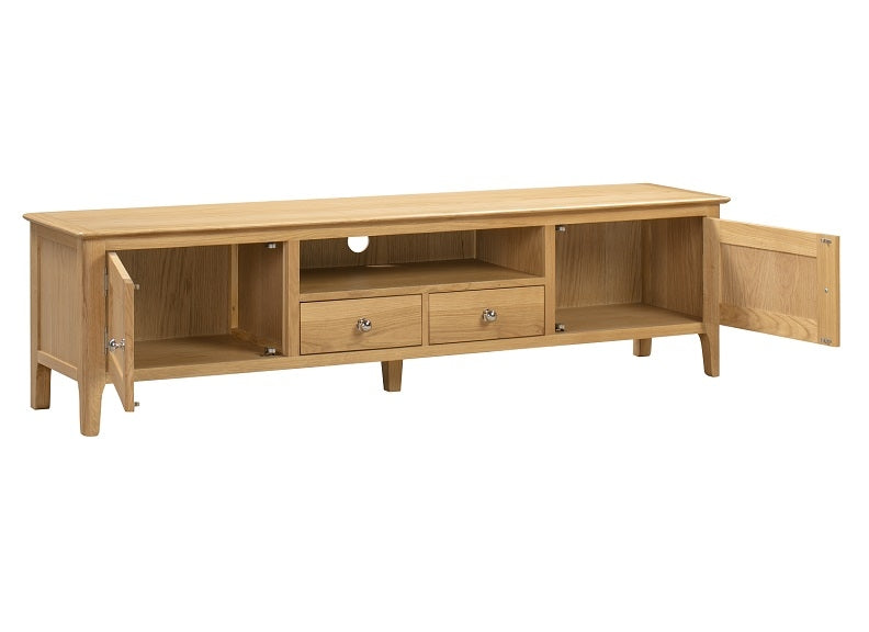 Cotswold Oak Wide Screen TV Unit - inside