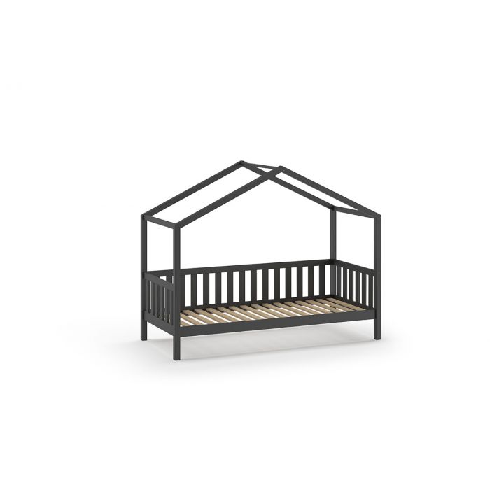 DALLAS HOUSE BED WITH FENCE 90 X 200 CM ANTHRACITE