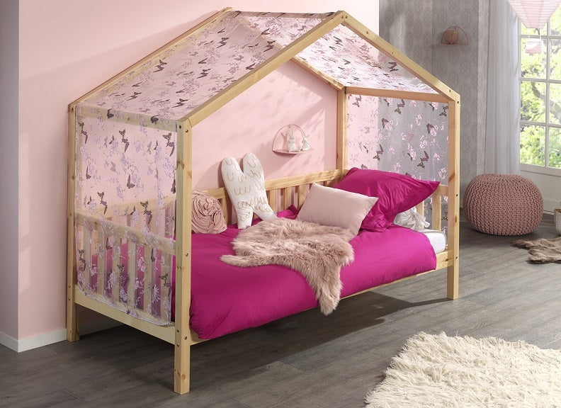Dallas 'House' Bed w/Butterfly Curtain & Optional Underbed Storage Drawer