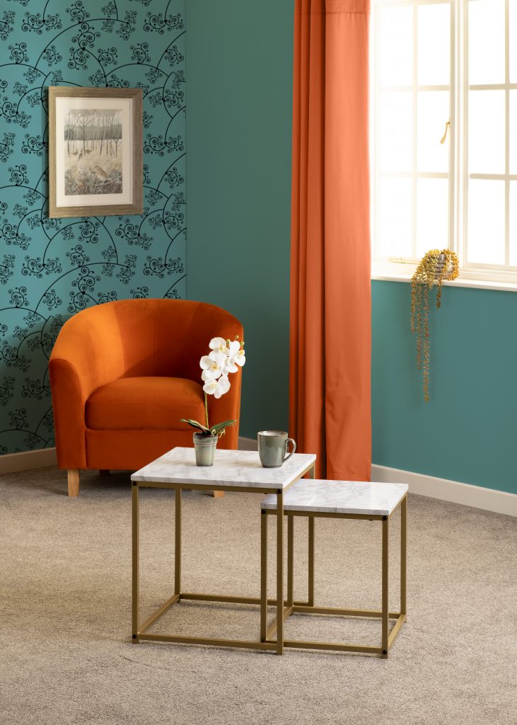 Dallas Nest of 2 Tables Marble/Gold Effect