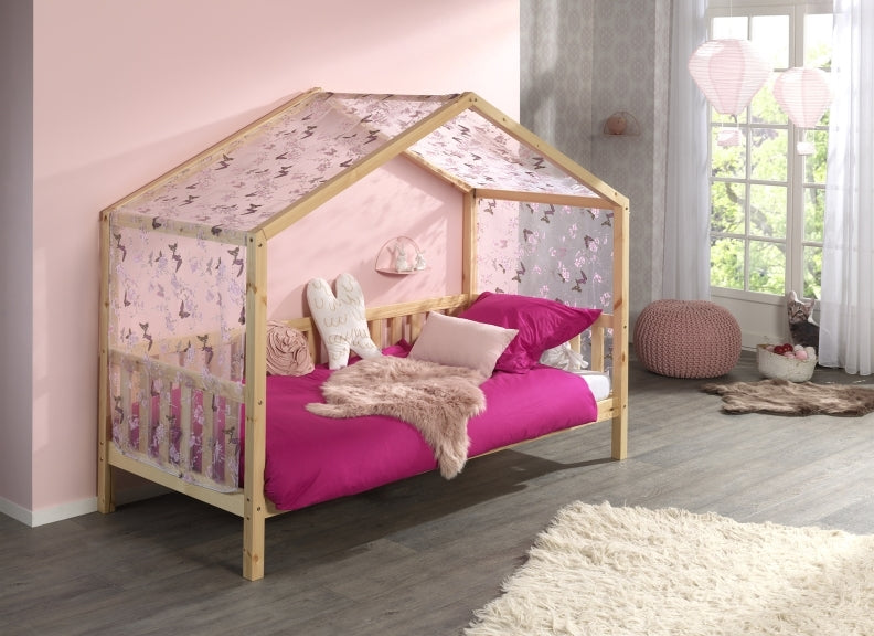 Dallas Natural Bed W/Butterfly Curtain