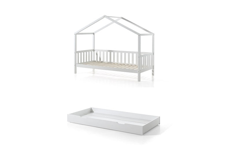 Dallas White Child's 'House' Bed W/Optional Storage Drawer