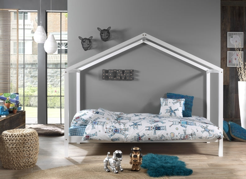 Dallas White Bed With Roof - Room