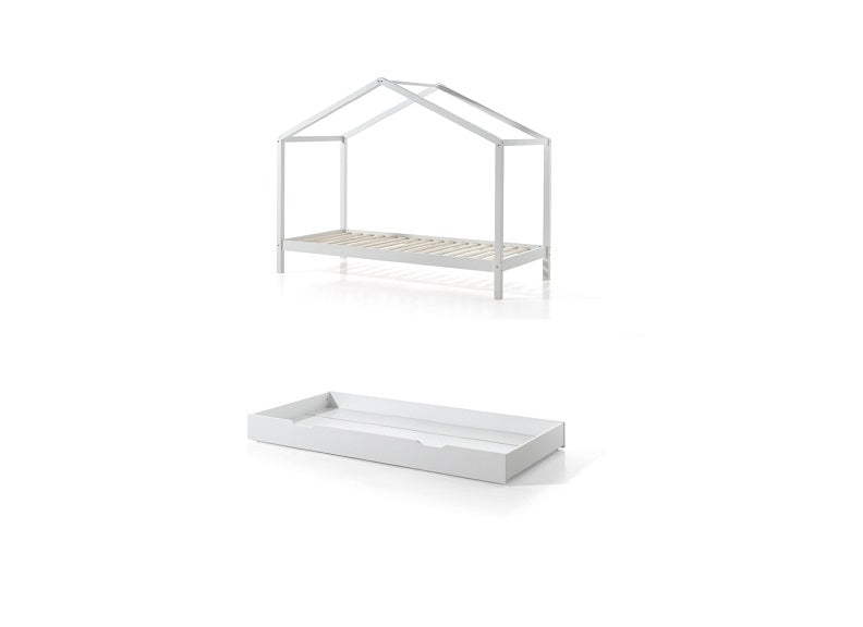 Dallas White Child's 'House' Bed W/Optional Storage Drawer