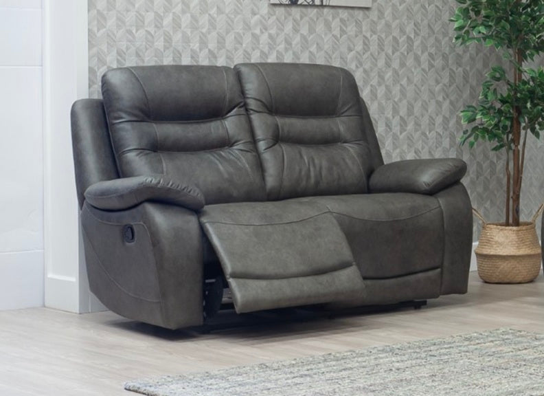 Dane Hunter Green Fabric 2 Seater Manual Recliner Sofa