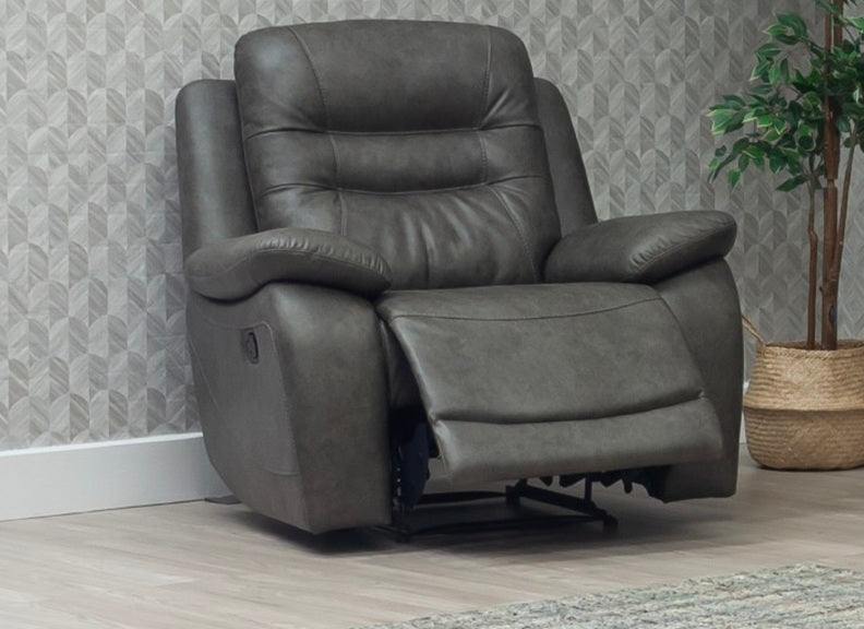 Dane Hunter Green Fabric Manual Recliner Armchair