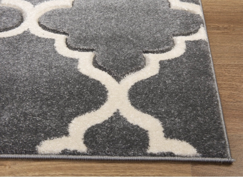 Darcy Light Grey Rug - edge