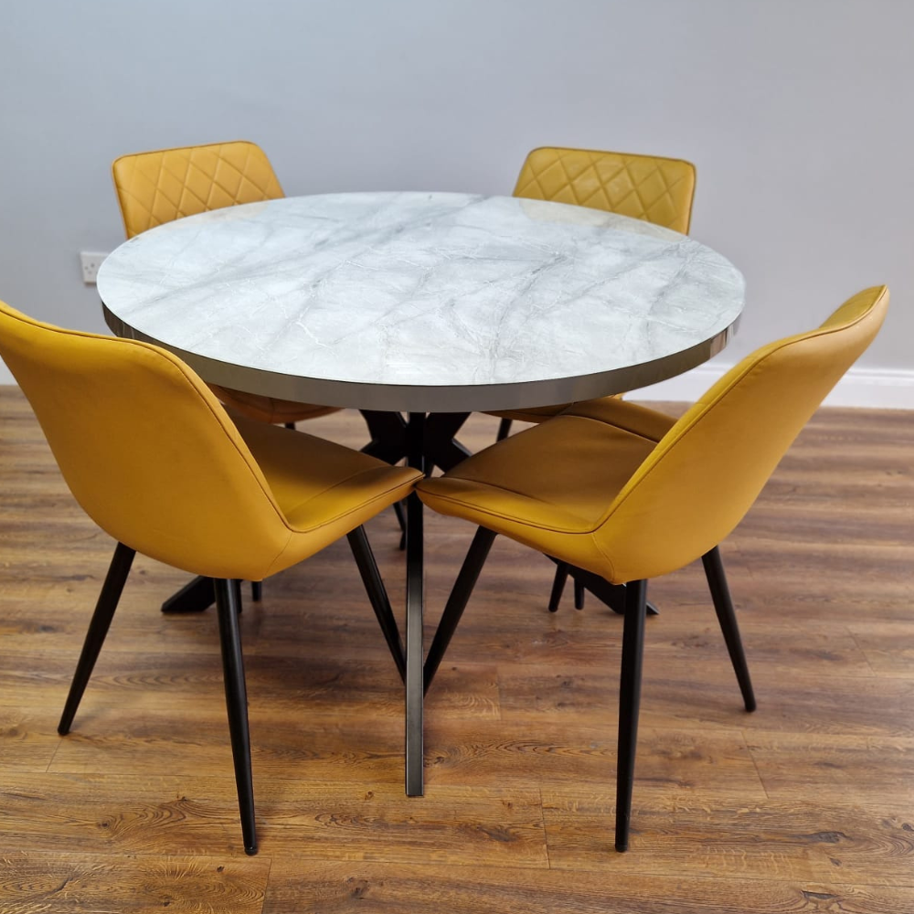 Dario Round Table with Black Legs