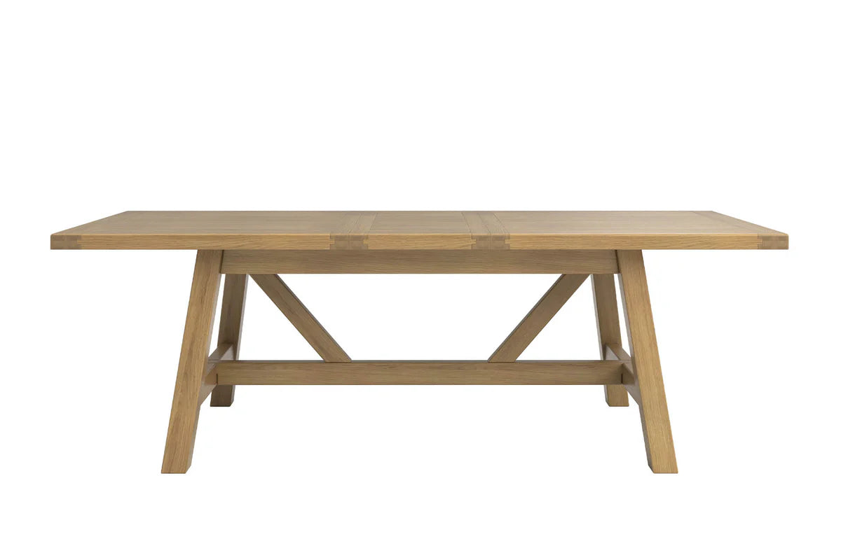 Delaney 190cm Refractory Extending Dining Table – Oak with Smooth Extension Mechanism