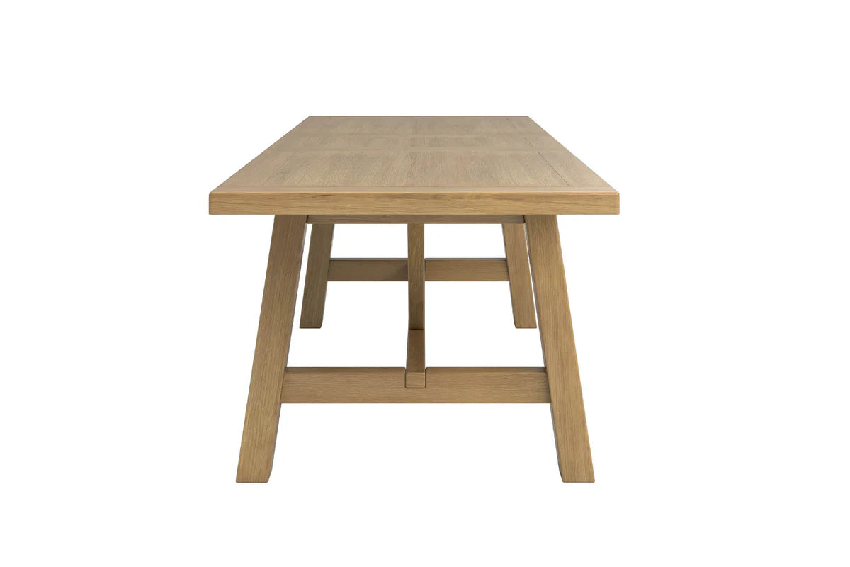 Delaney 190cm Refractory Extending Dining Table – Oak with Smooth Extension Mechanism