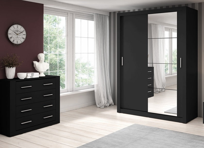 Denmark Black 1.5m Sliderobe Room
