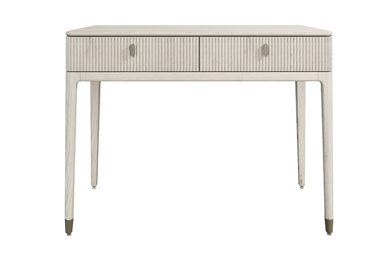 Diletta Dressing Table 2 Drawer Ribbed- Stone (Pre-order for September delivery)