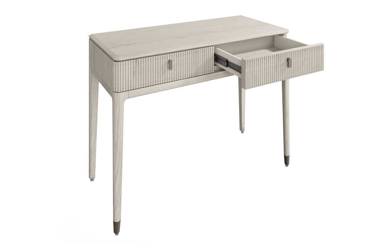 Diletta Dressing Table 2 Drawer Ribbed- Stone (Pre-order for September delivery)