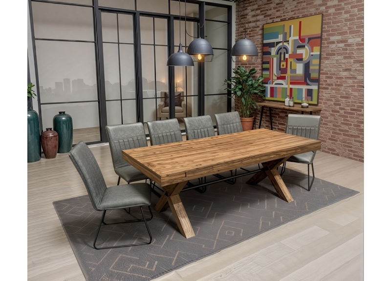 Doda 2.1 m Dining Table With Alfie Dining Chairs