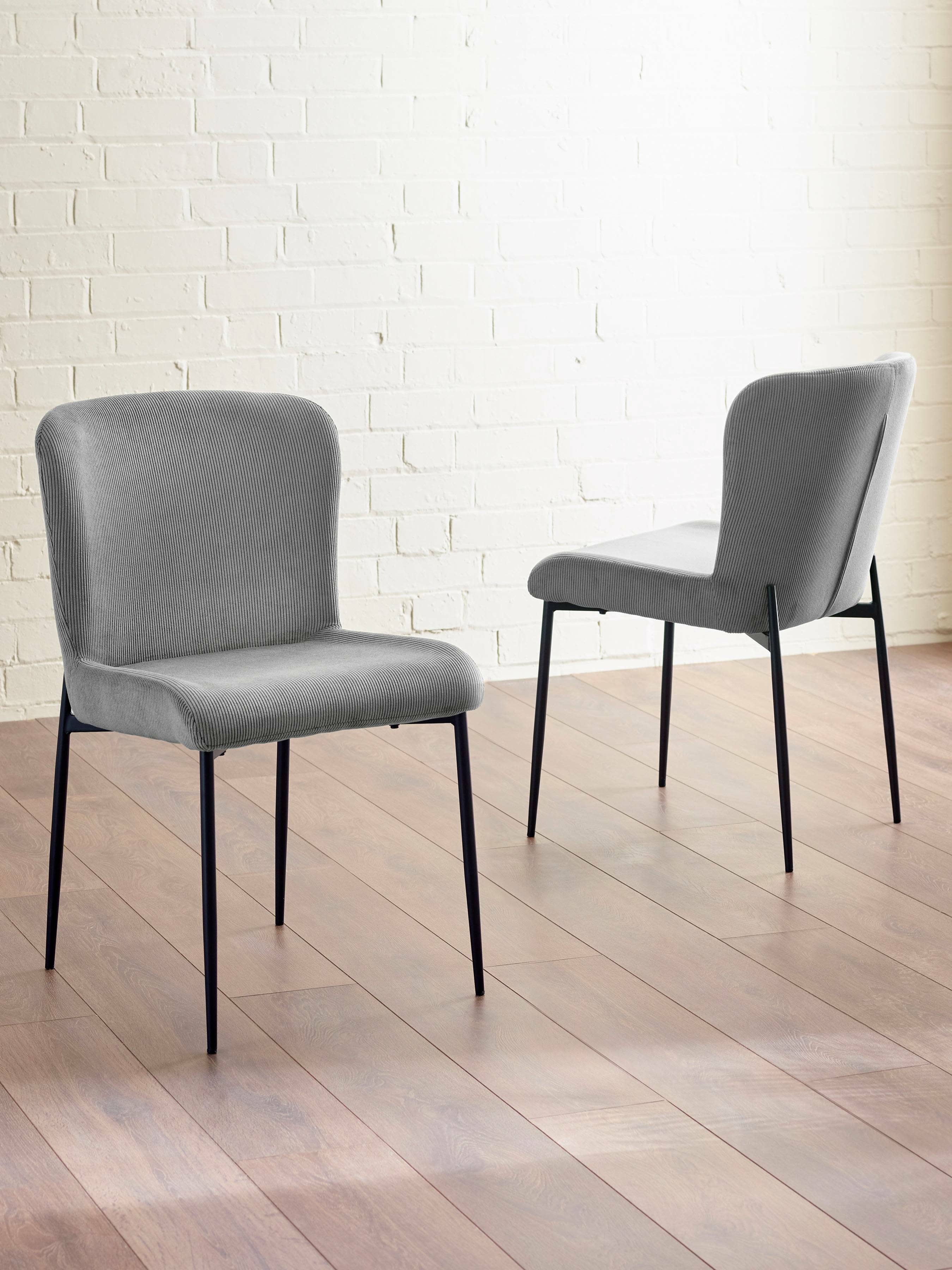Set of 2 Leonie Dining Chairs - Grey