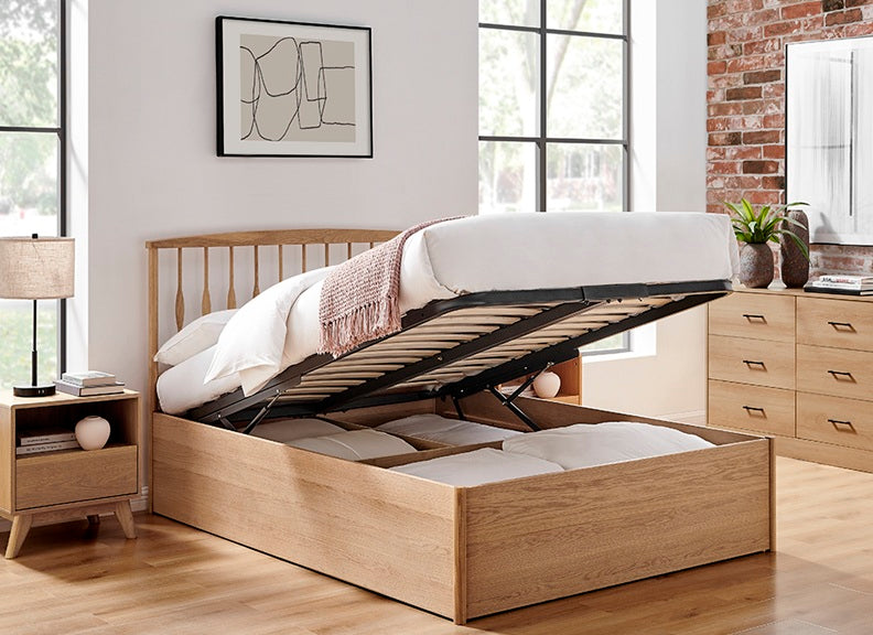 Estrie Oak Storage Bedframe