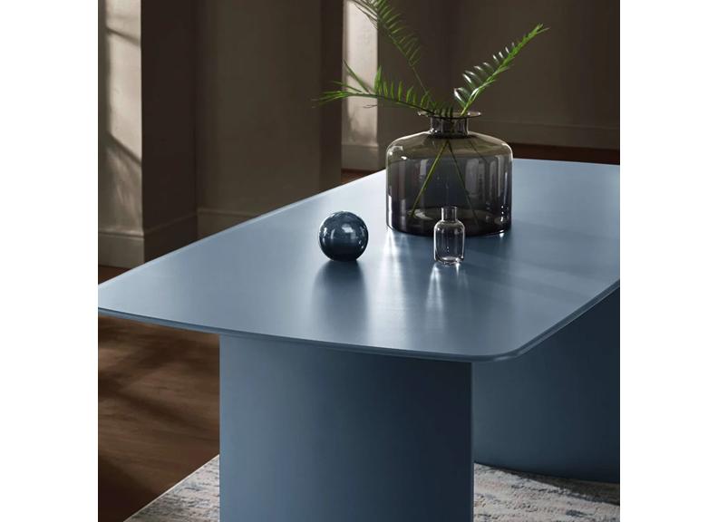 Element Blue Glass Dining Table W/Jonah Chairs – Blue Glass Top Dining Set With Chenille Fabric Chairs (Pre-Order Only)