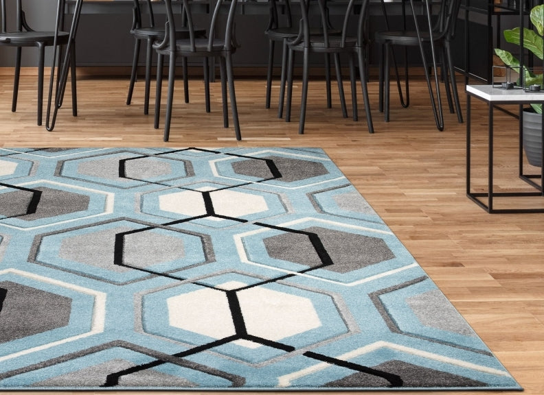 Elsie Blue Rug Floor