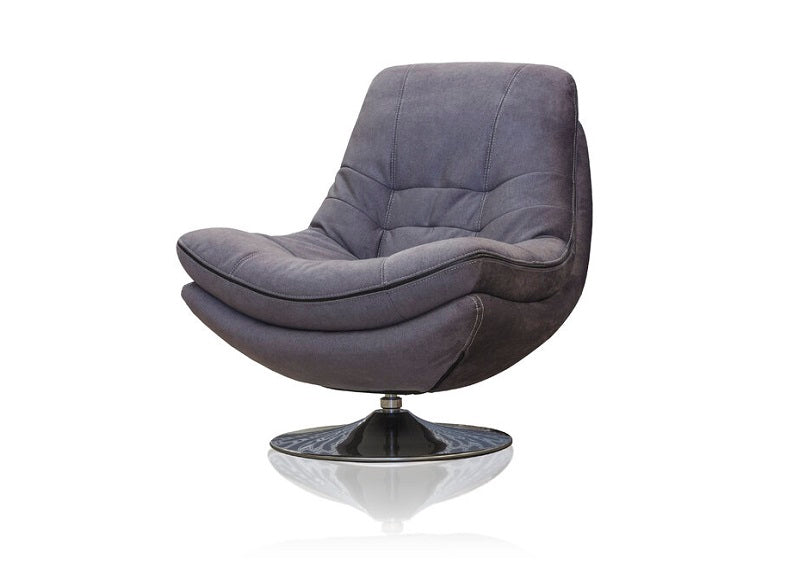 Emilio Grey Fabric Swivel Chair