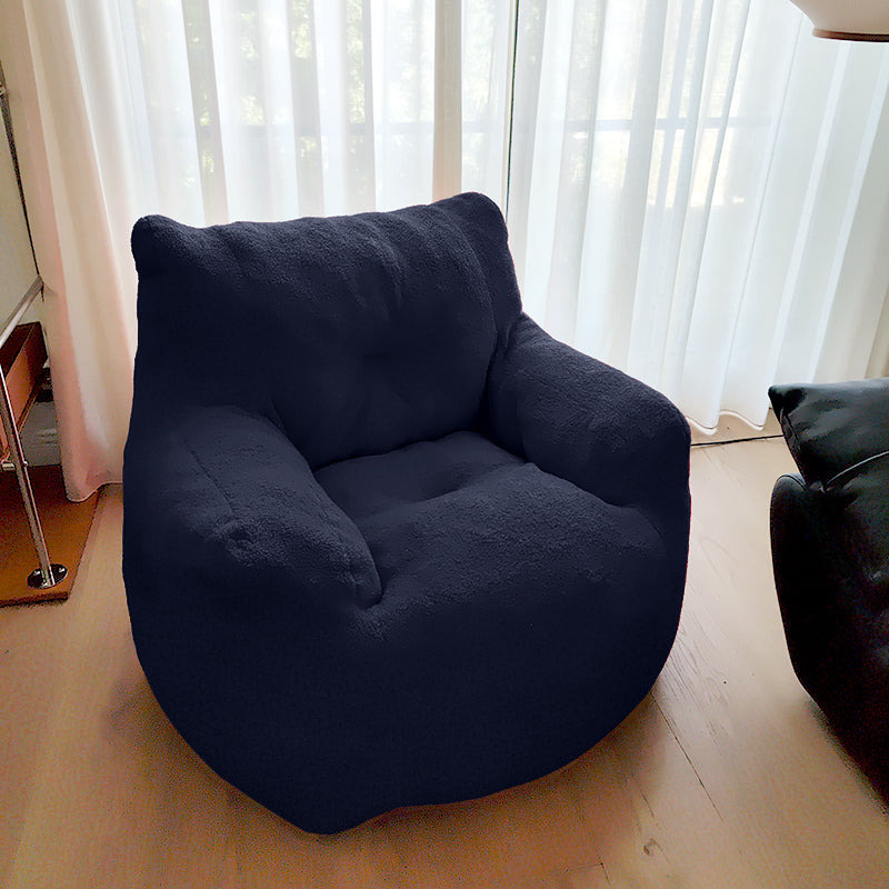 Emily Leisure Chair in Navy Teddy Fabric 90x90x35cm - Cozy Navy Accent Chair