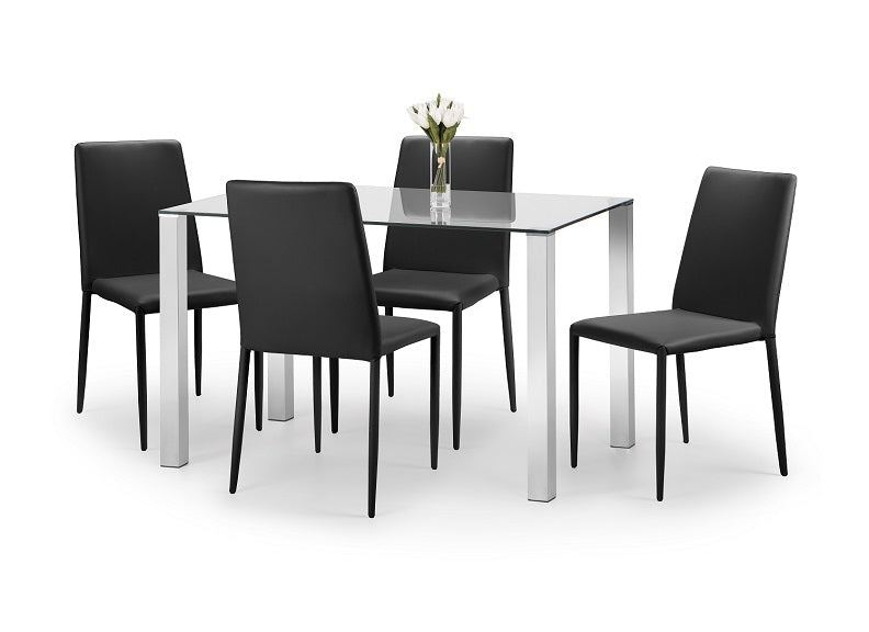 Enzo Table & Jazz Black Chair Set
