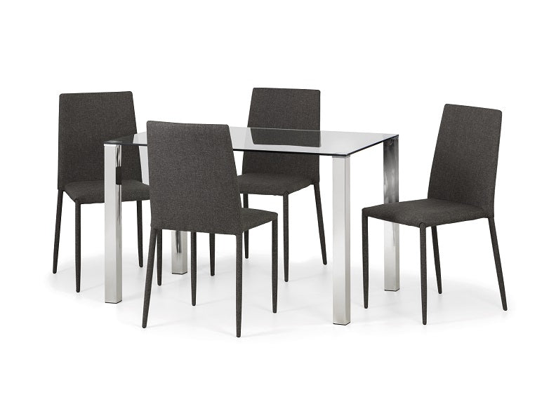 Enzo Glass Topped Table & Jazz Chair Dining Set