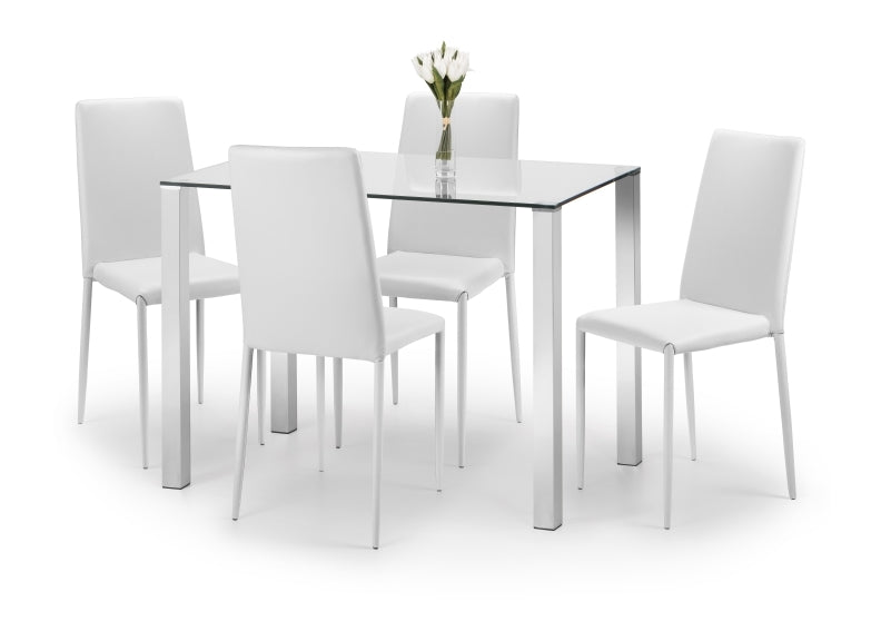 Enzo Table & Jazz White Chair Set- 1