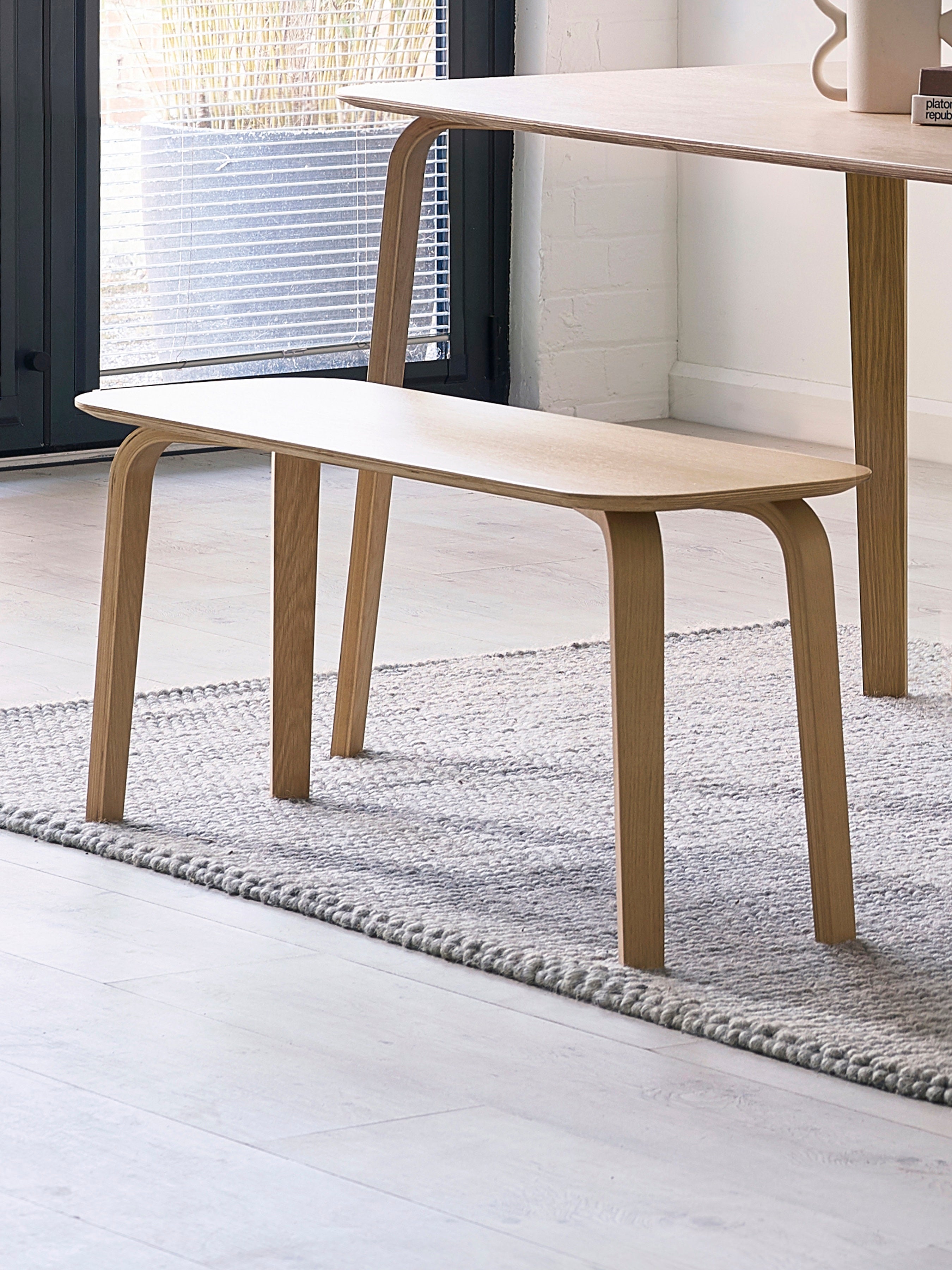 Kaito Oak Curved Leg Bench (oos)